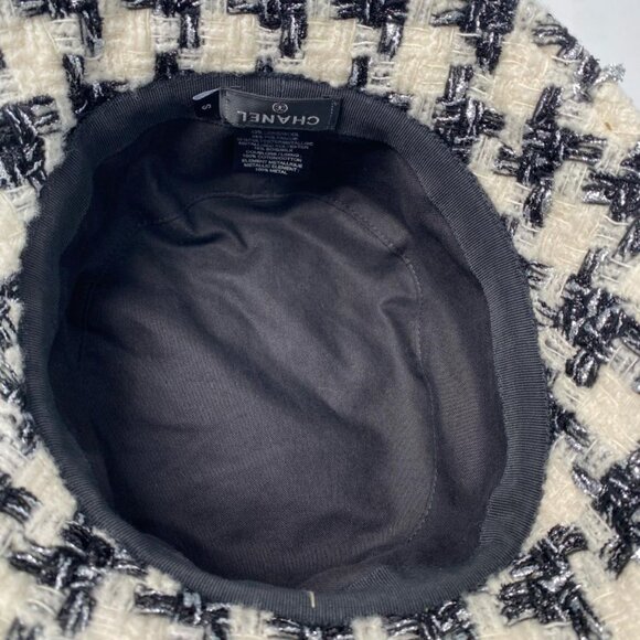 Chanel Tweed CC Logo Bucket Ivory Black main image 6